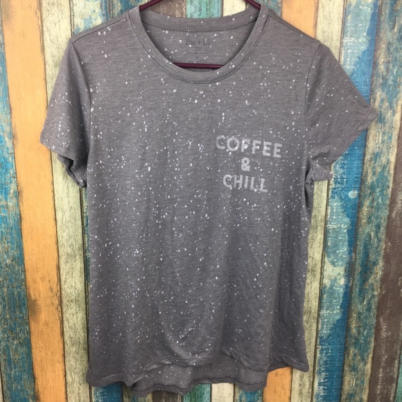 Zoe + Liv Tops - Coffee and Chill Gray XL Graphic Tee Shirt Top